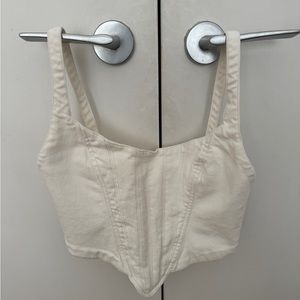 White denim Cotton corset